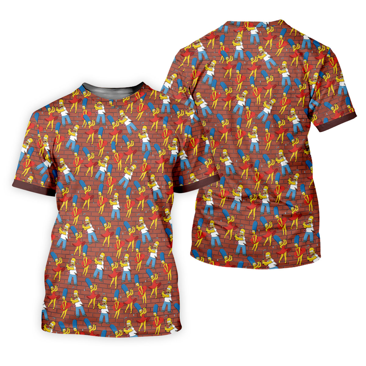 Funny Cartoon Couple Pattern Golf Polo Shirt, Ladies Golf Shirts, Golf Shirts For Women