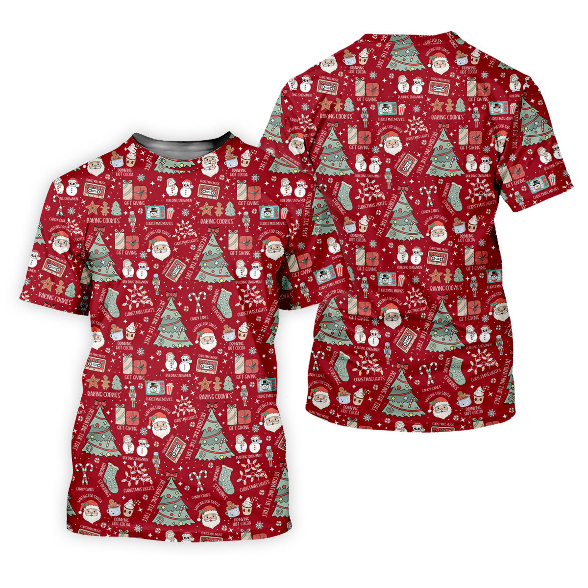 Tis The Season Santa Claus Gift Red Men's Golf Polo Shirts, Christmas Golf Shirt, Polo Shirts For Men