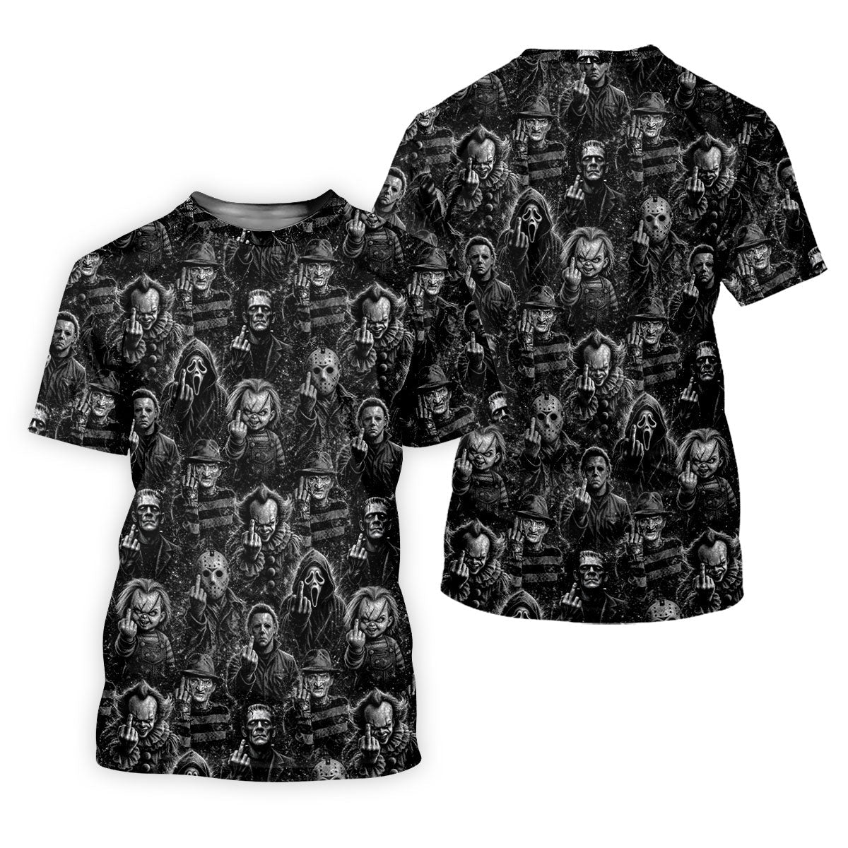 Horror Character Villains Pattern Golf Polo Shirt, Ladies Golf Tops, Golf Shirts For Women