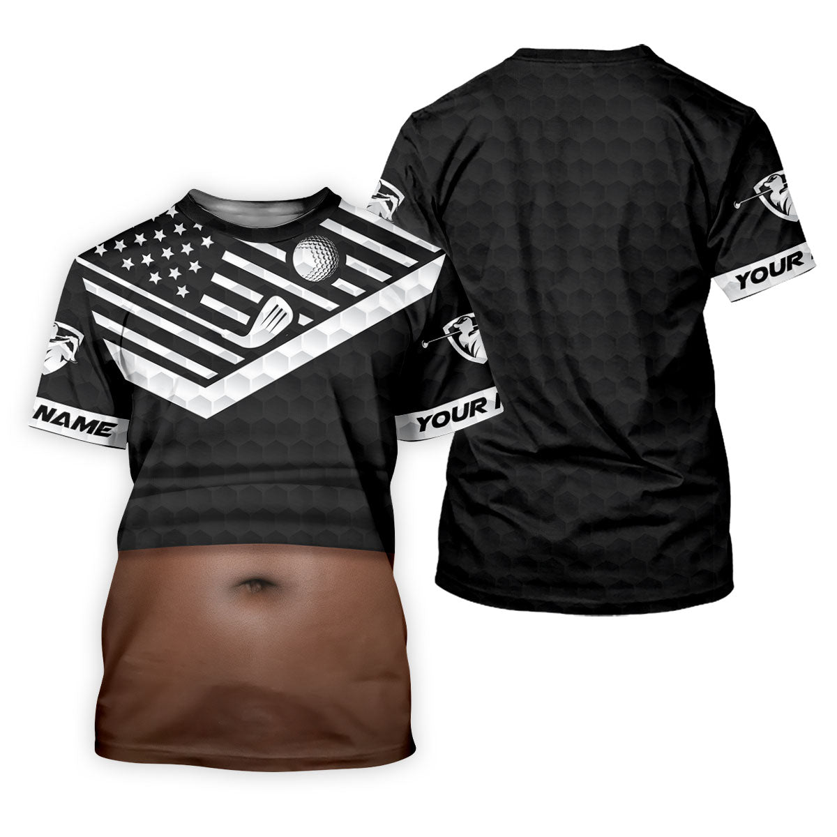 Personalized Dark Skin Beer Belly Golf Polo Shirt, Golf Shirts For Men, Mens Polo Shirts
