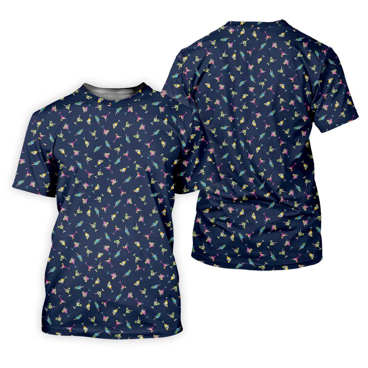 Tropical Cocktail Pinup Pattern Golf Shirt, Mens Golf Apparel, Golf Shirts For Men