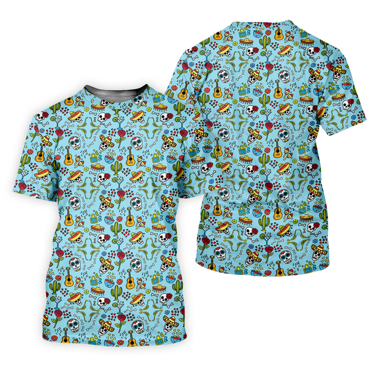 Mexican Sugar Skull Sombrero Guitar Cinco De Mayo Celebration Fiesta Themed Golf Shirt For Women