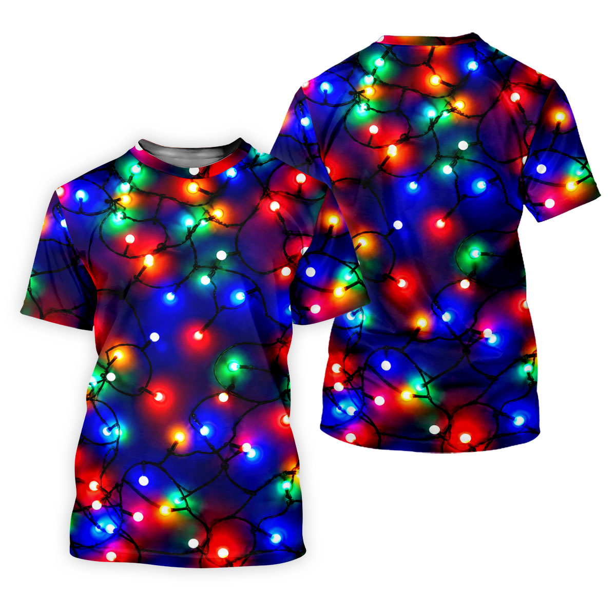 Christmas Lights Pattern Christmas Golf Shirt, Golf Shirts For Men, Mens Golf Apparel