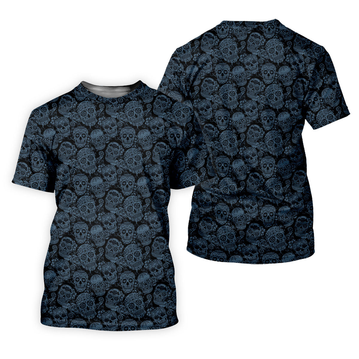 Gothic Sugar Skull Pattern Golf Polo Shirt, Golf Shirts For Women, Women’s Golf Polo