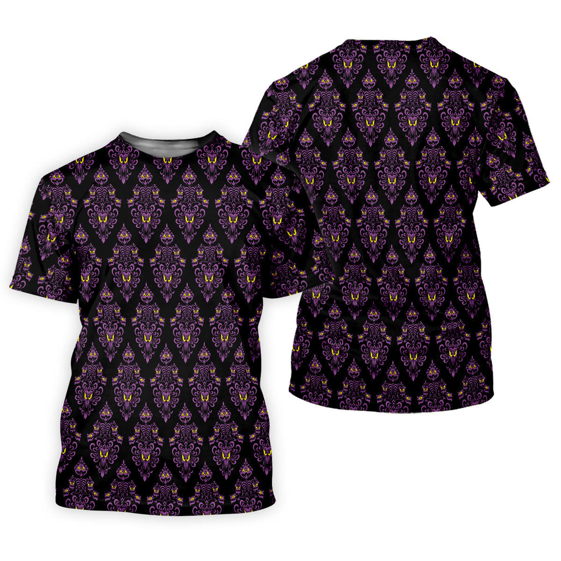 Purple Haunted Demon Faces Halloween Polo Shirt, Printed Golf Shirt, Women’s Golf Apparel