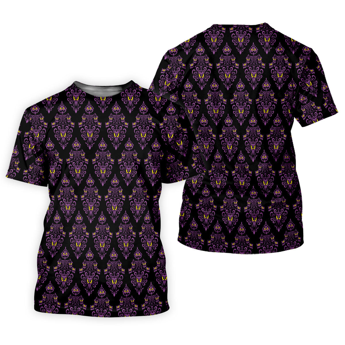 Purple Haunted Demon Faces Halloween Polo Shirt, Printed Golf Shirt, Women’s Golf Apparel