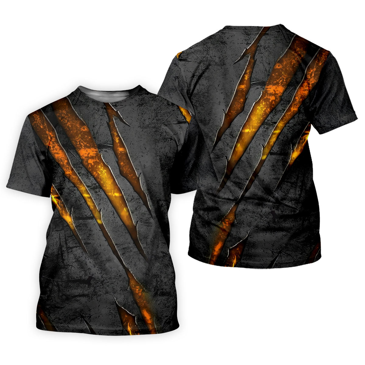 Yellow Claw Marks Hawaiian Golf Shirt, Scratch Print Men's Golf Shirt, Polo Shirts For Men