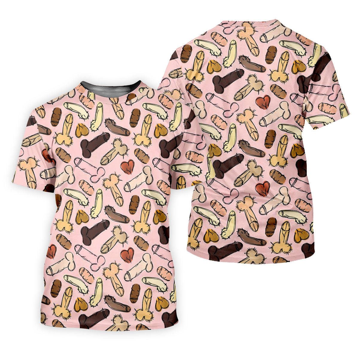 Funny Penis Doodle Pattern Golf Polo Shirt, Men's Golf Apparel, Novelty Golf Shirts For Men