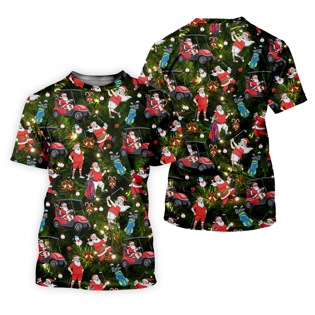 Funny Santa Claus Golf Pose Women's Golf Tops, Christmas Golf Shirt, Christmas Golf Gift