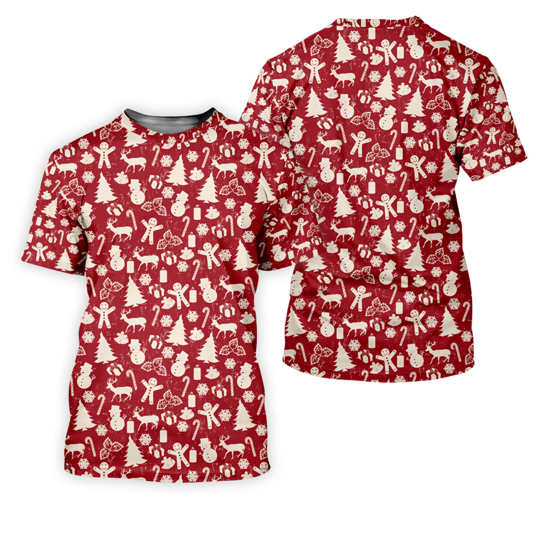Gingerbread Man Christmas Pine Tree Candy Canes Red And White Polo Shirts For Men, Christmas Golf Shirt
