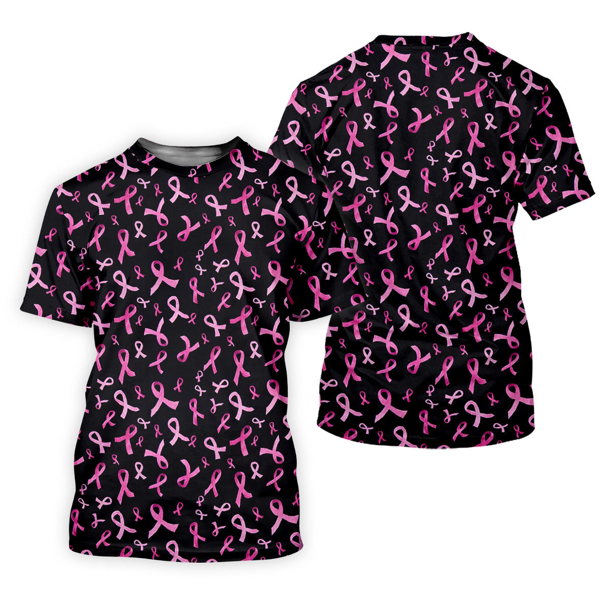Watercolor Pink Ribbon Breast Cancer Polo Shirt, Golf Tops For Women, Printed Golf Shirt