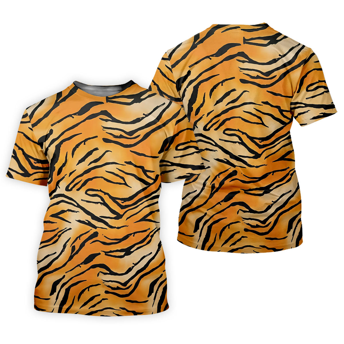 Tiger Stripe Pattern Hawaiian Golf Shirt, Men's Funny Golf Shirts, Golf Shirts For Men