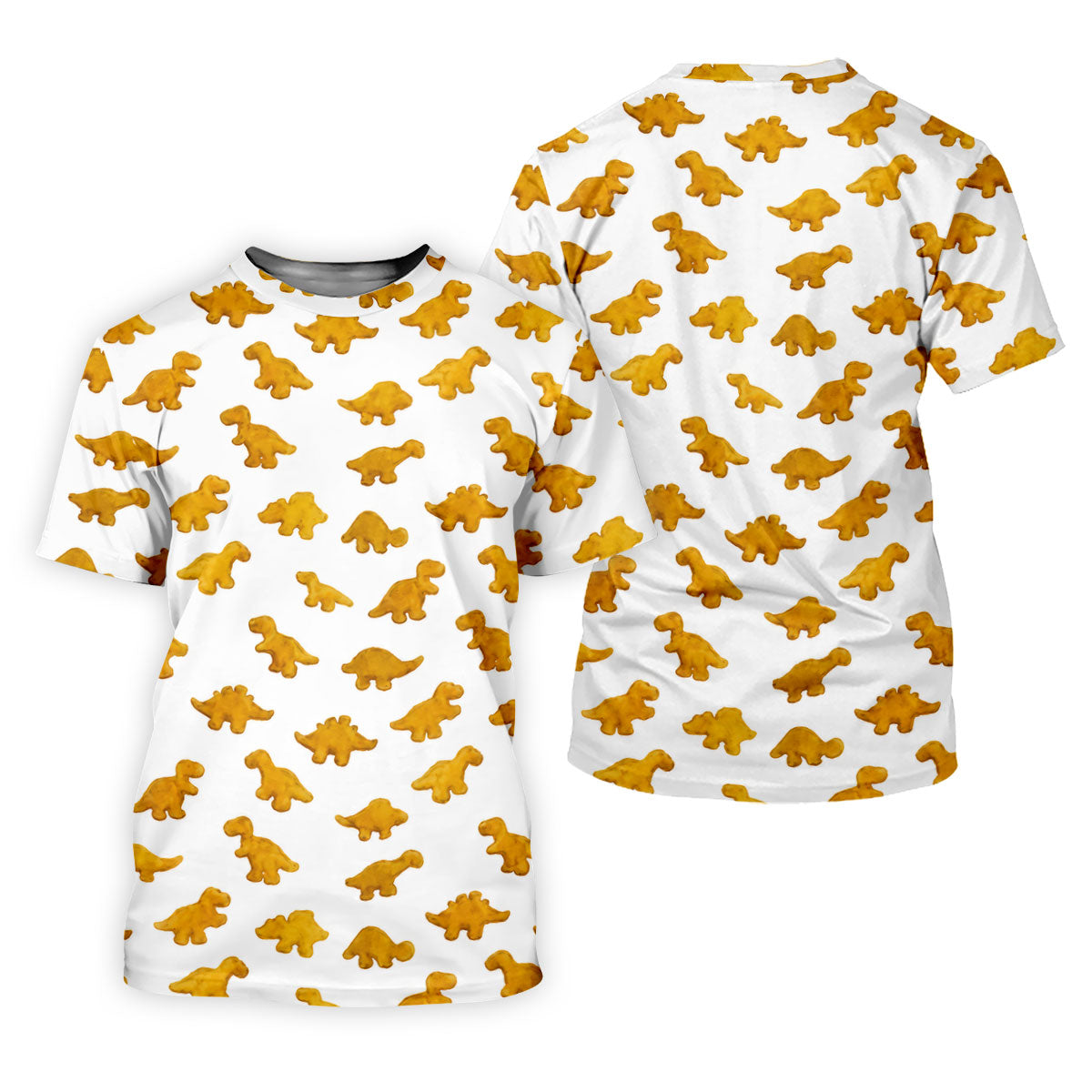 Cute Dinosaur Cookie Pattern Men's Golf Shirt, Golf Shirts For Men, Printed Golf Shirts