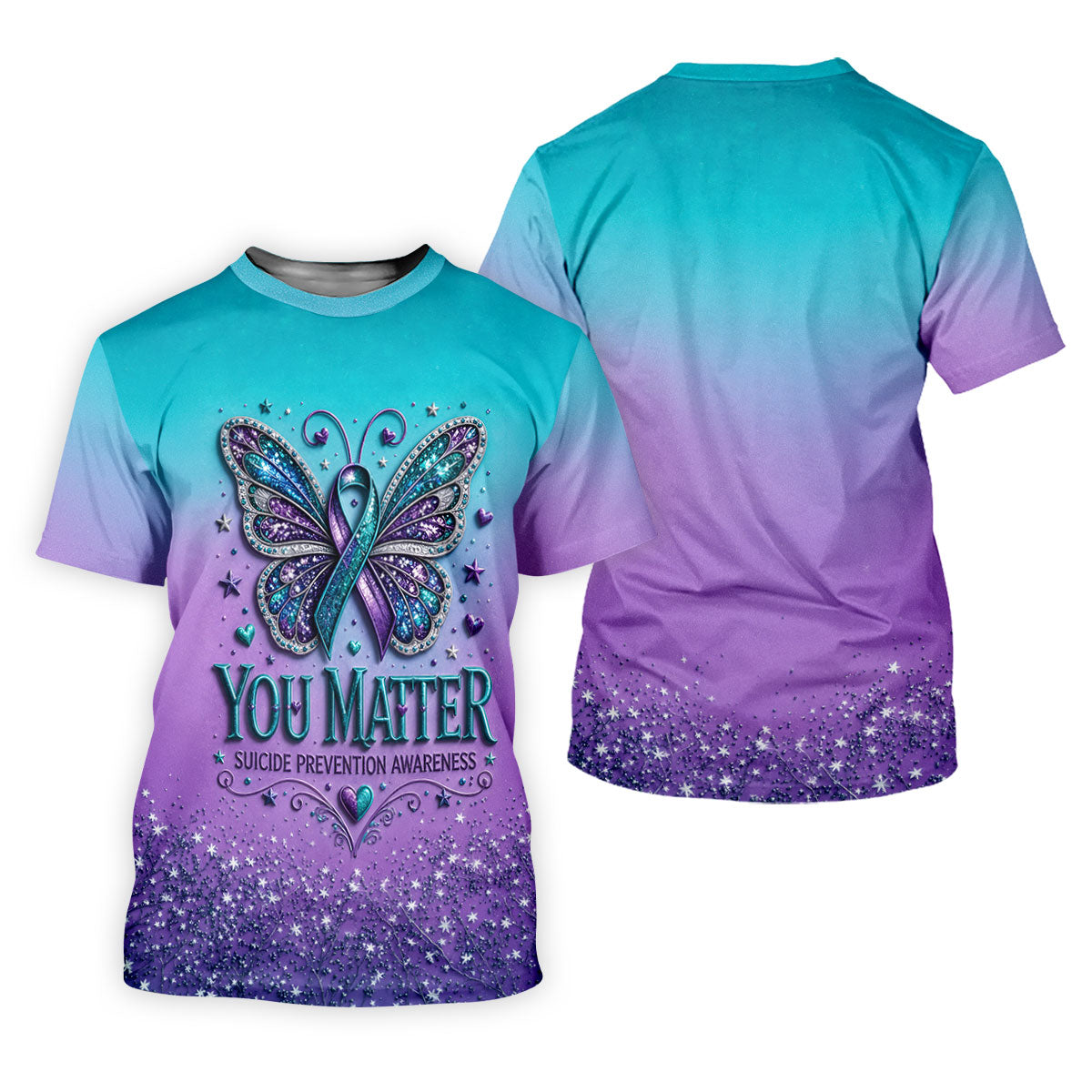 You Matter Suicide Prevention Awareness Butterfly Mens Golf Polo, Suicide Mens Golf Polo