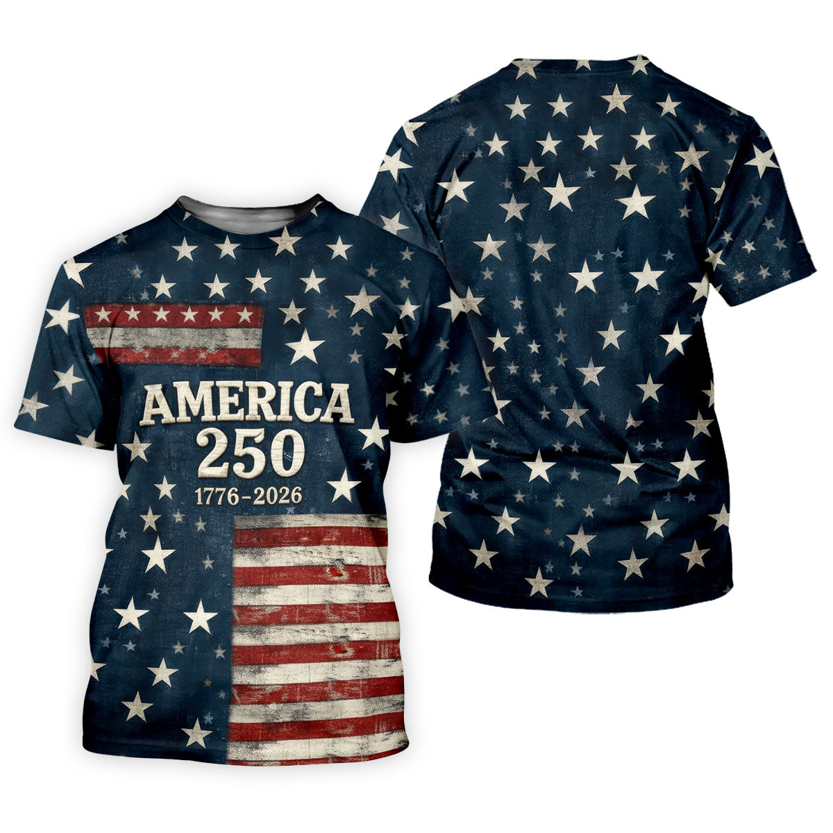 America 250 Distressed Flag 4th Of July Golf Shirt, Stars And Stripes Vintage Patriot Golf Shirt For Women
