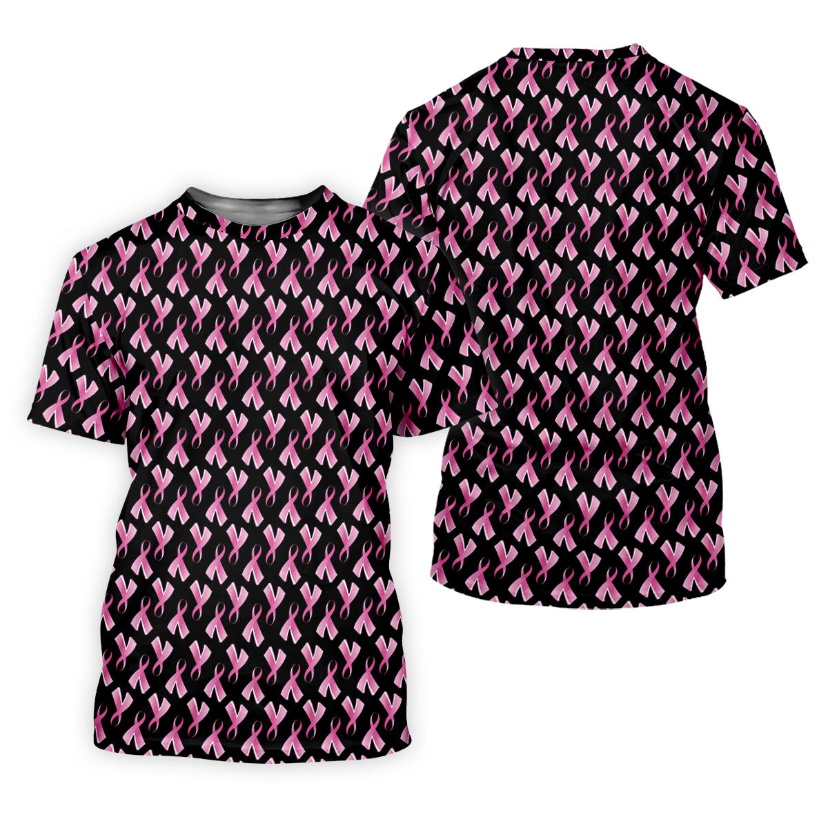 Pink Ribbon Pattern Breast Cancer Polo Shirt, Women’s Golf Polo, Ladies Golf Shirts