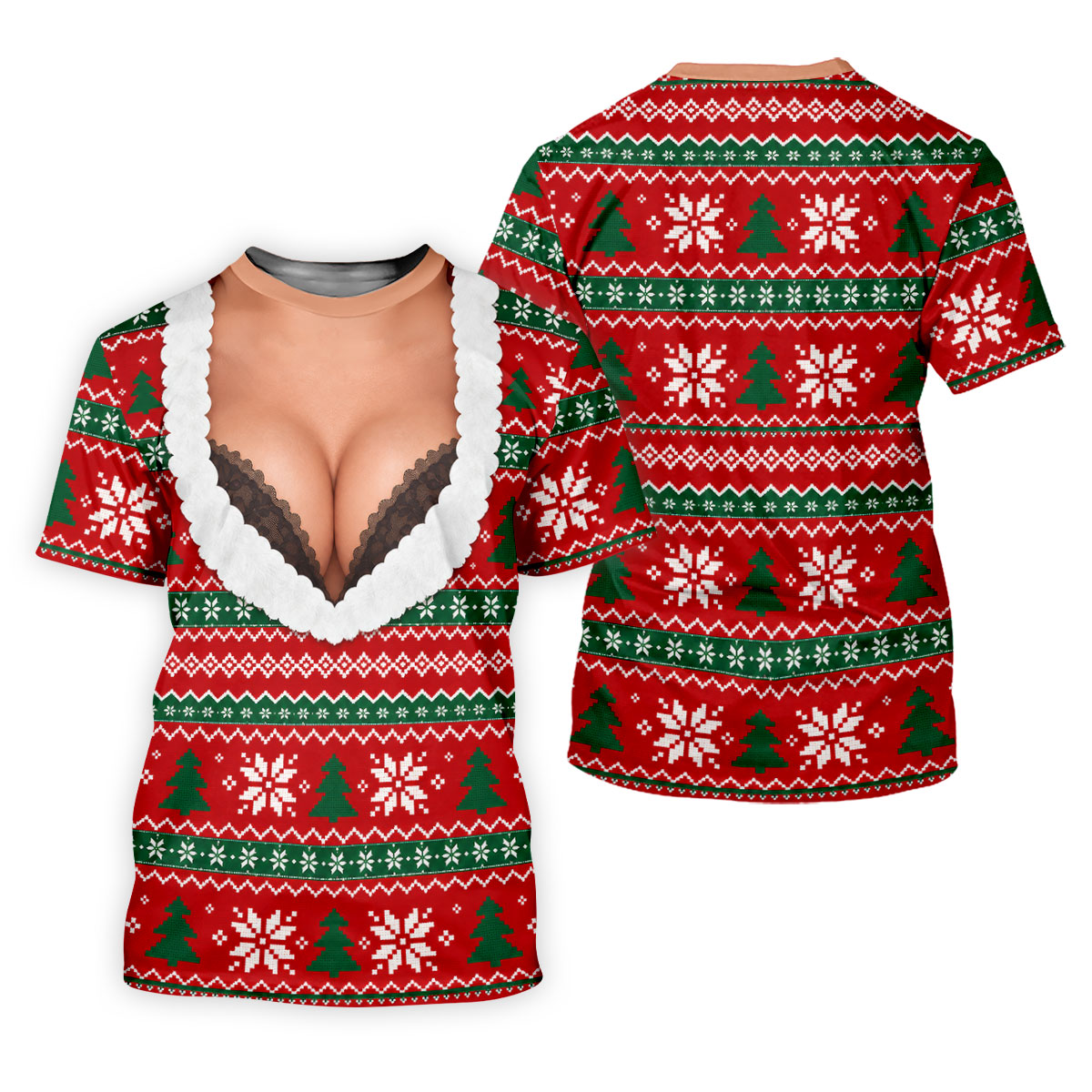 Funny Sexy Cleavage Christmas Golf Shirt, Golf Shirts For Women, Ladies Golf Shirts