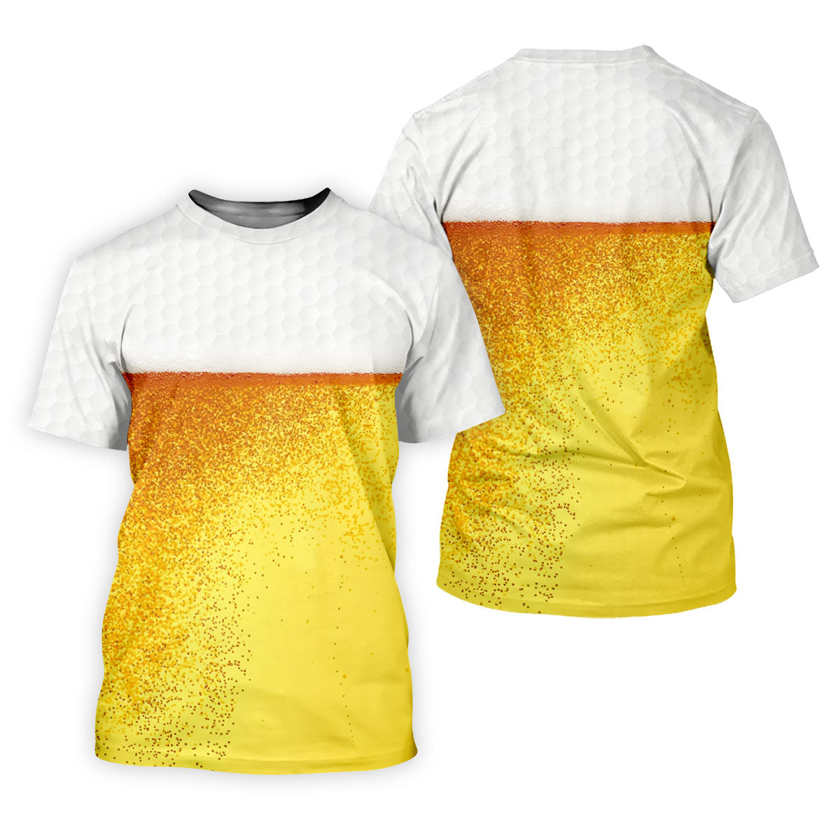 Cold Beer Print Golf Top, Beer Glass Pattern Design, Golf Shirts For Women