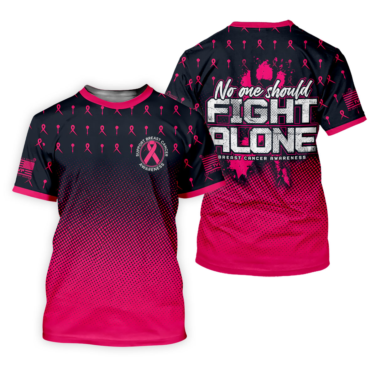 No One Should Fight Alone Breast Cancer Awareness Polo Shirt, Women's Golf Tops