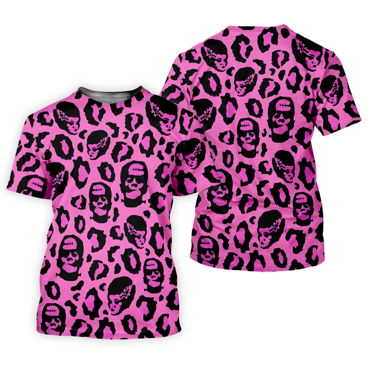 Leopard Print Horror Character Halloween Golf Polo Shirt, Golf Tops, Women's Golf Polo