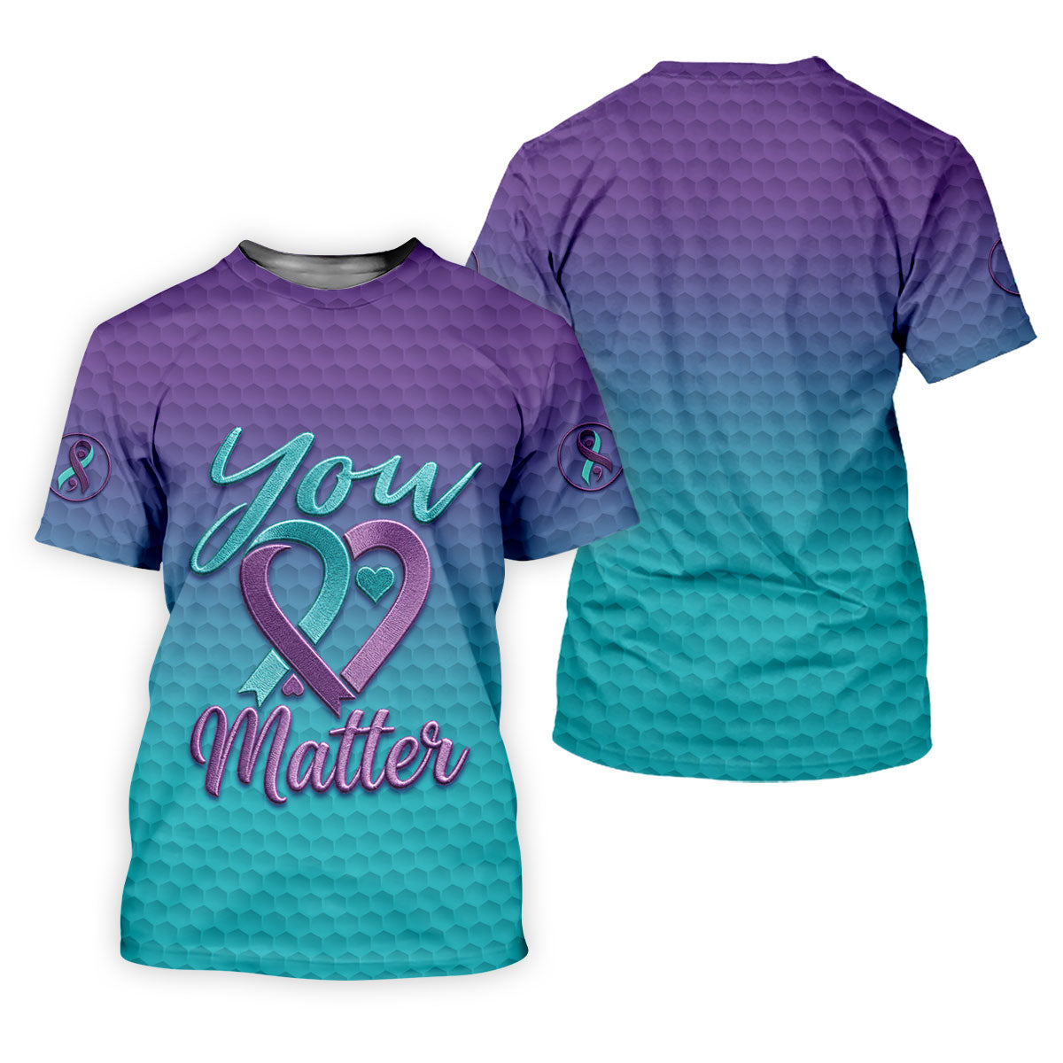 You Matter Suicide Prevention Ribbon Heart Polo Shirts For Men, Golf Apparel For Men