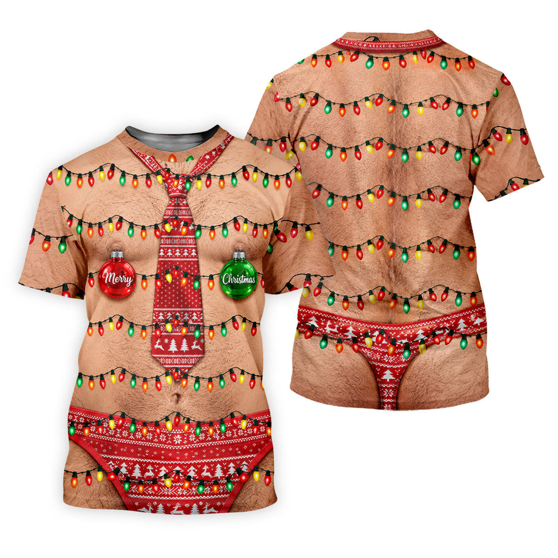 Funny Merry Christmas Lights Tie Polo Shirt, Printed Golf Shirt, Golf Shirts For Women