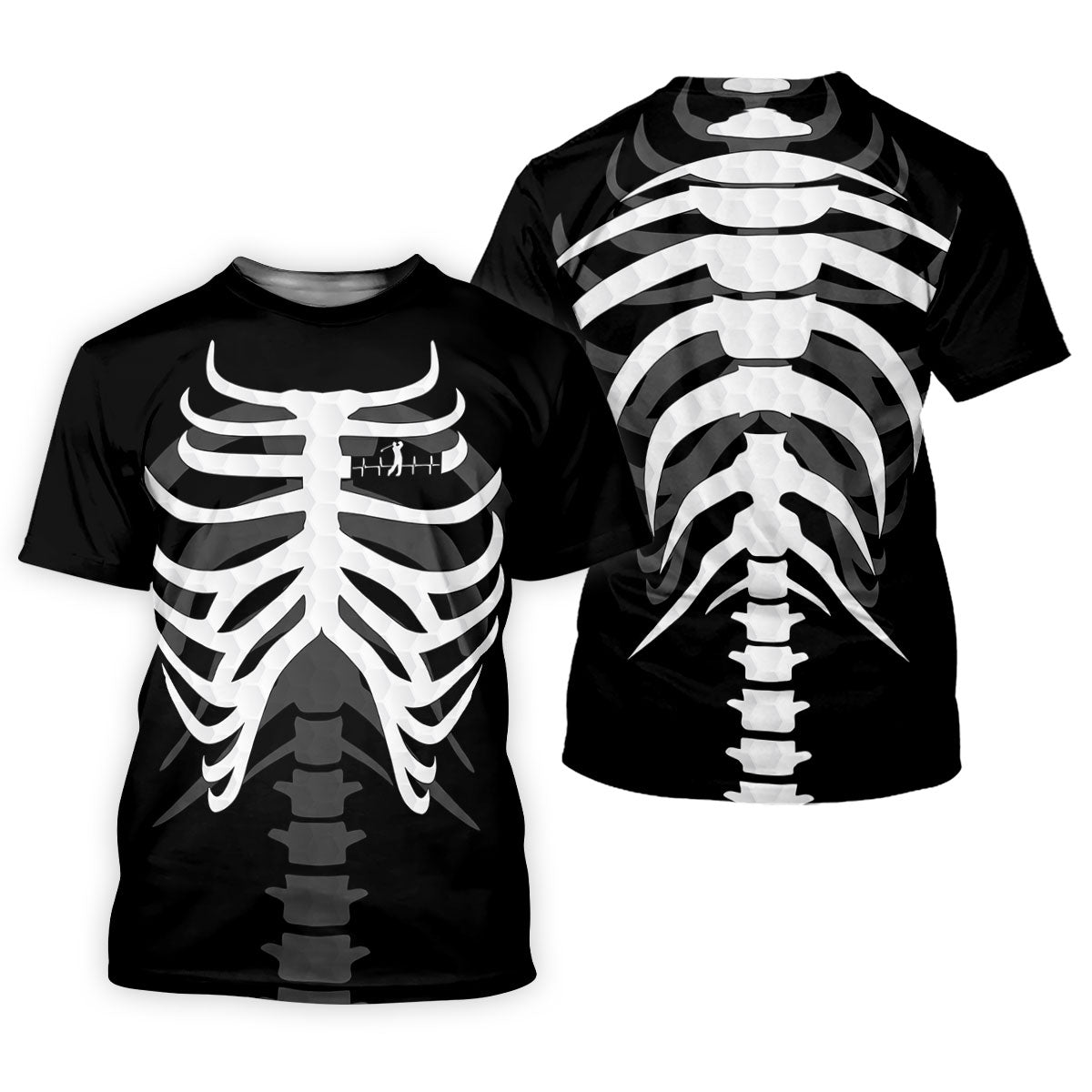 X-Ray Skeleton Rib Cage Halloween Golf Polo Shirt, Mens Golf Polo, Mens Golf Shirts