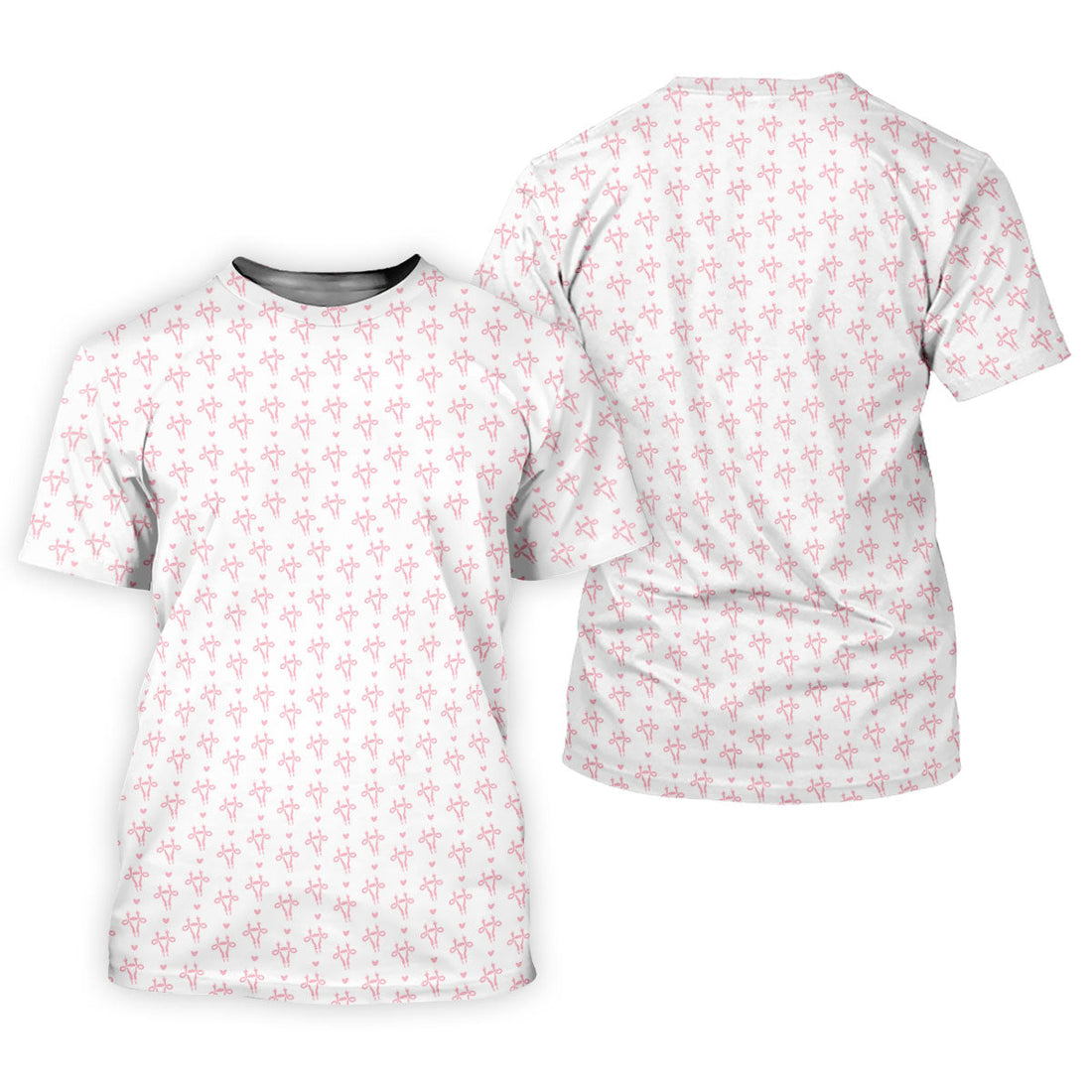 White Pink Funny Adult Pattern Polo Shirt, Golf Shirts For Men, Mens Golf Polo