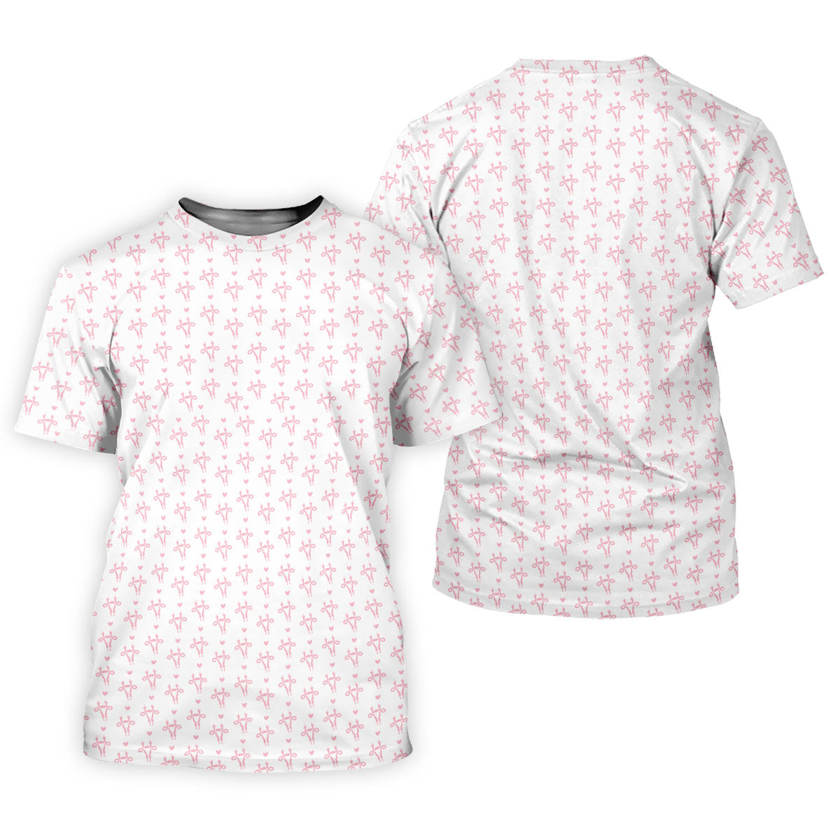 White Pink Funny Adult Pattern Polo Shirt, Golf Shirts For Men, Mens Golf Polo