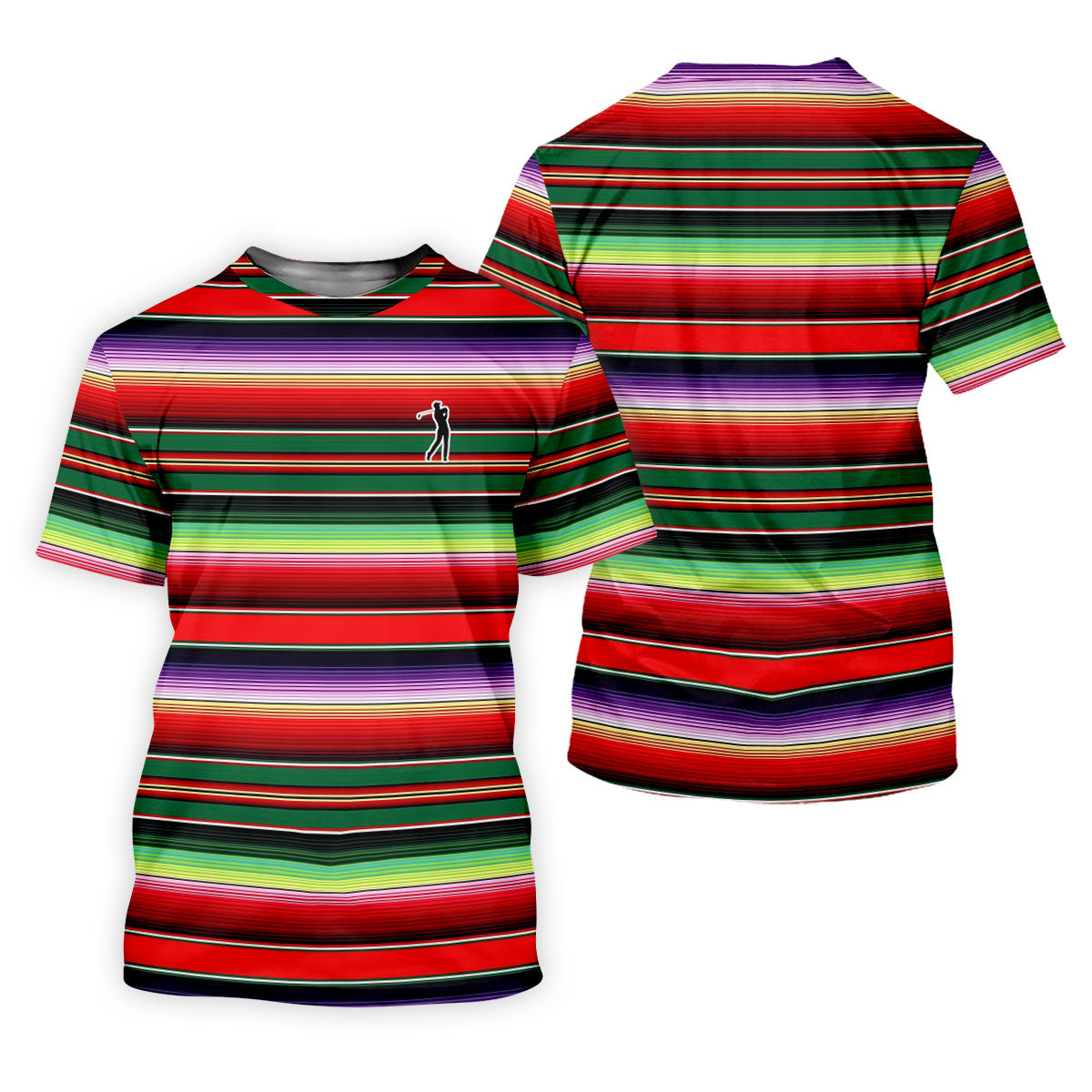 Colorful Stripes Sarape Pattern Cinco De Mayo Celebration Fiesta Themed Golf Shirt For Women