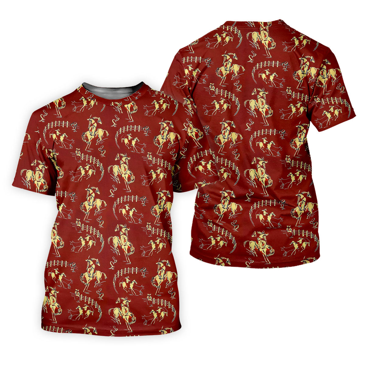 Vintage Rodeo Cowboy Pattern Golf Polo Shirt, Mens Golf Apparel, Hawaiian Golf Shirt