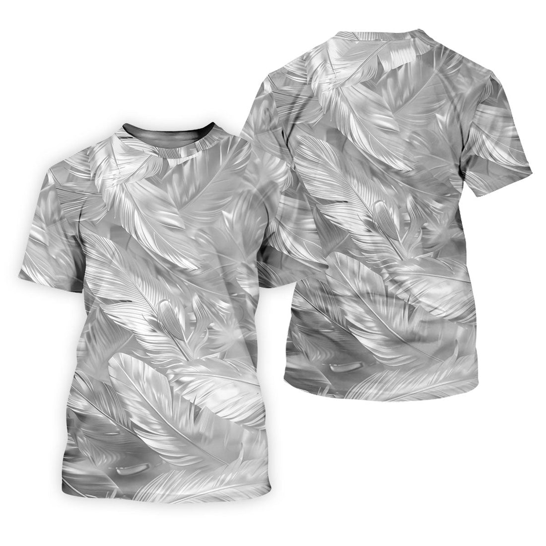 Pastel Gradient Feather Hawaiian Golf Shirt, Golf Tops For Men, Golf Shirts For Men