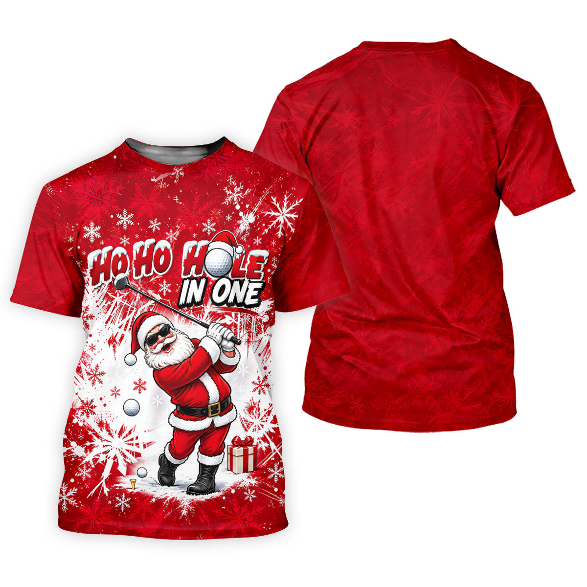Ho Ho Hole In One Santa Christmas Golf Shirt, Womens Golf Tops, Ladies Golf Shirts
