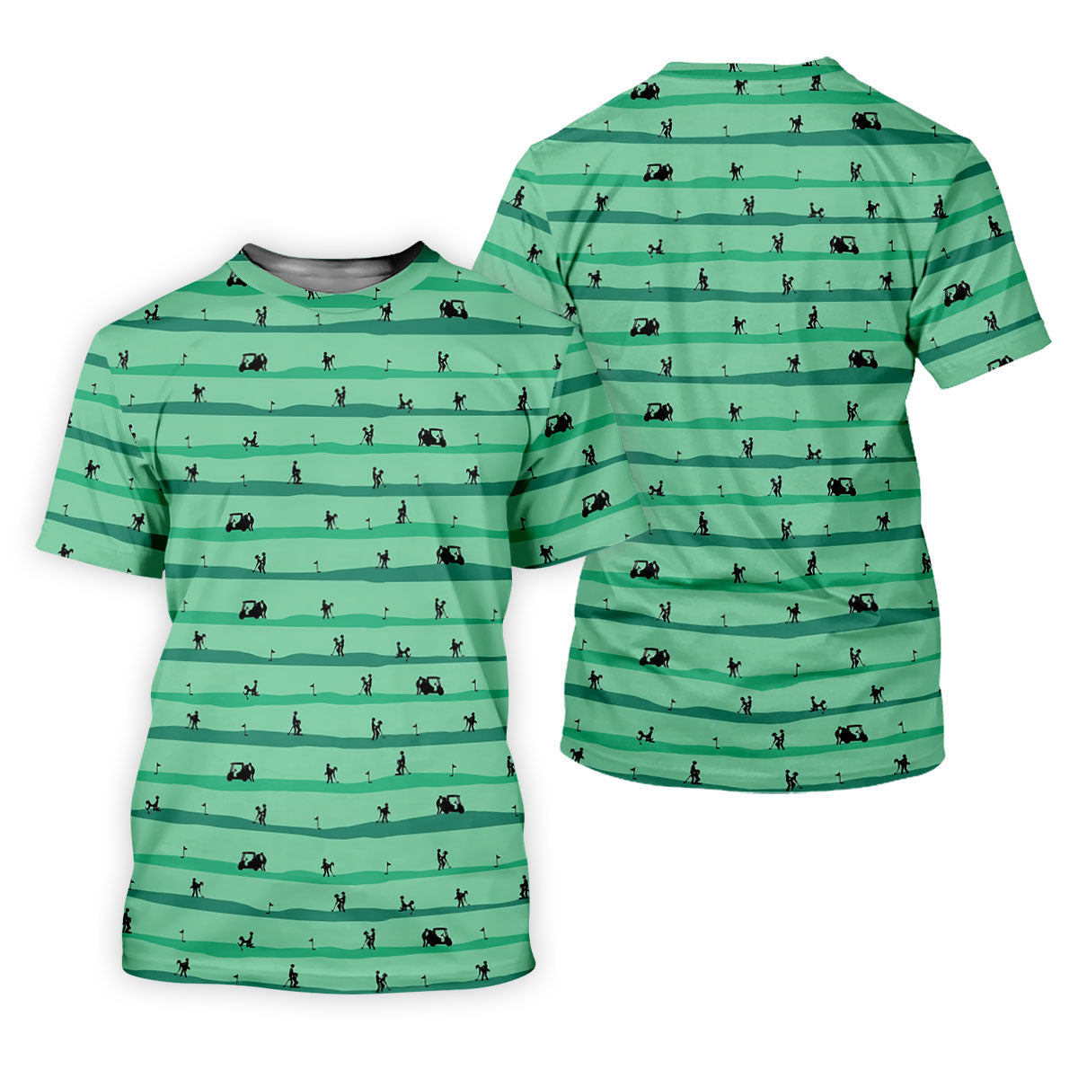 Funny Golf Couple Silhouette Pattern Polo Shirt, Golf Tops For Women, Ladies Golf Shirts