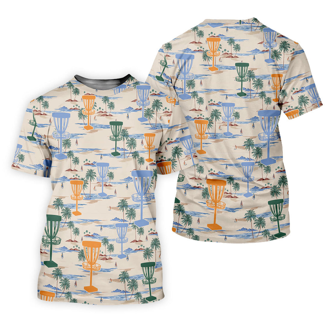 Beach Disc Golf Basket Pattern Polo Shirt, Golf Shirts For Women, Women’s Golf Polo