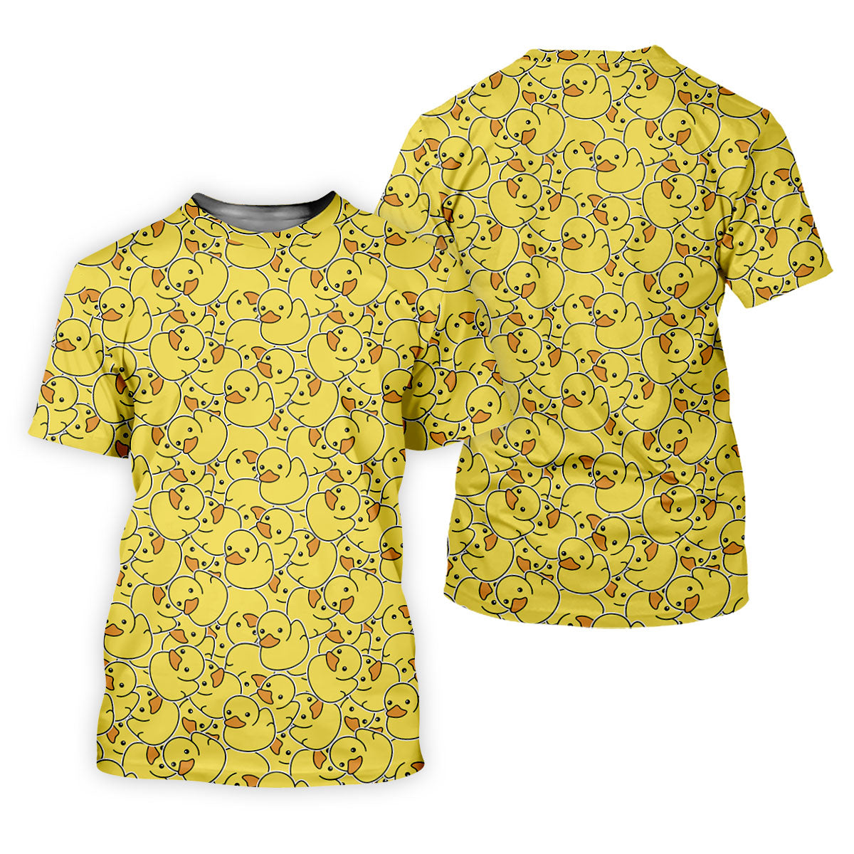 Cute Yellow Rubber Duck Pattern Golf Shirt, Hawaiian Golf Shirt, Golf Tops For Women, Printed Golf Shirt