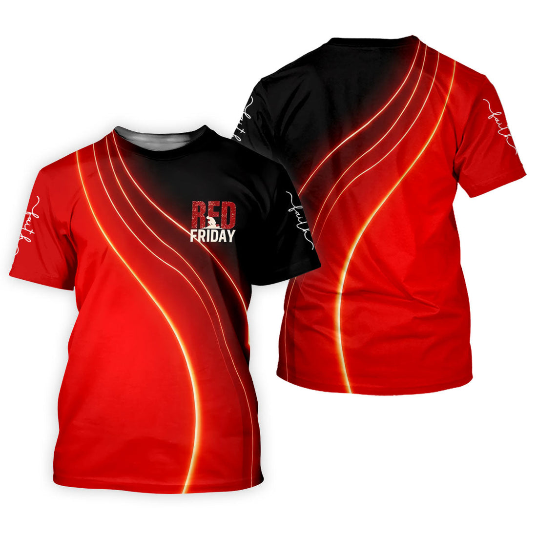 Red Friday Red Black Gradient Faith 4th Of July Golf Shirt, 250 Years Golf Shirt For Women