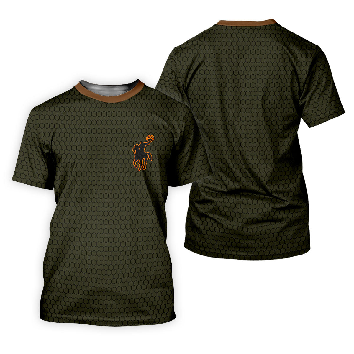 Pumpkin Rider Halloween Horror Character Polo Shirt, Mens Golf Shirts, Mens Golf Apparel