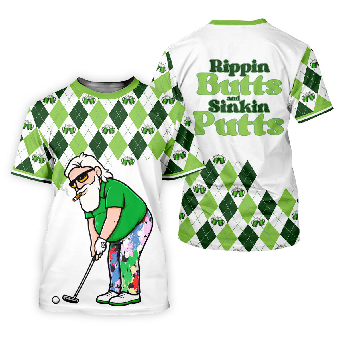 Funny Rippin Butts And Sinkin Putts Polo Shirt, Mens Polo Shirts, Mens Golf Apparel