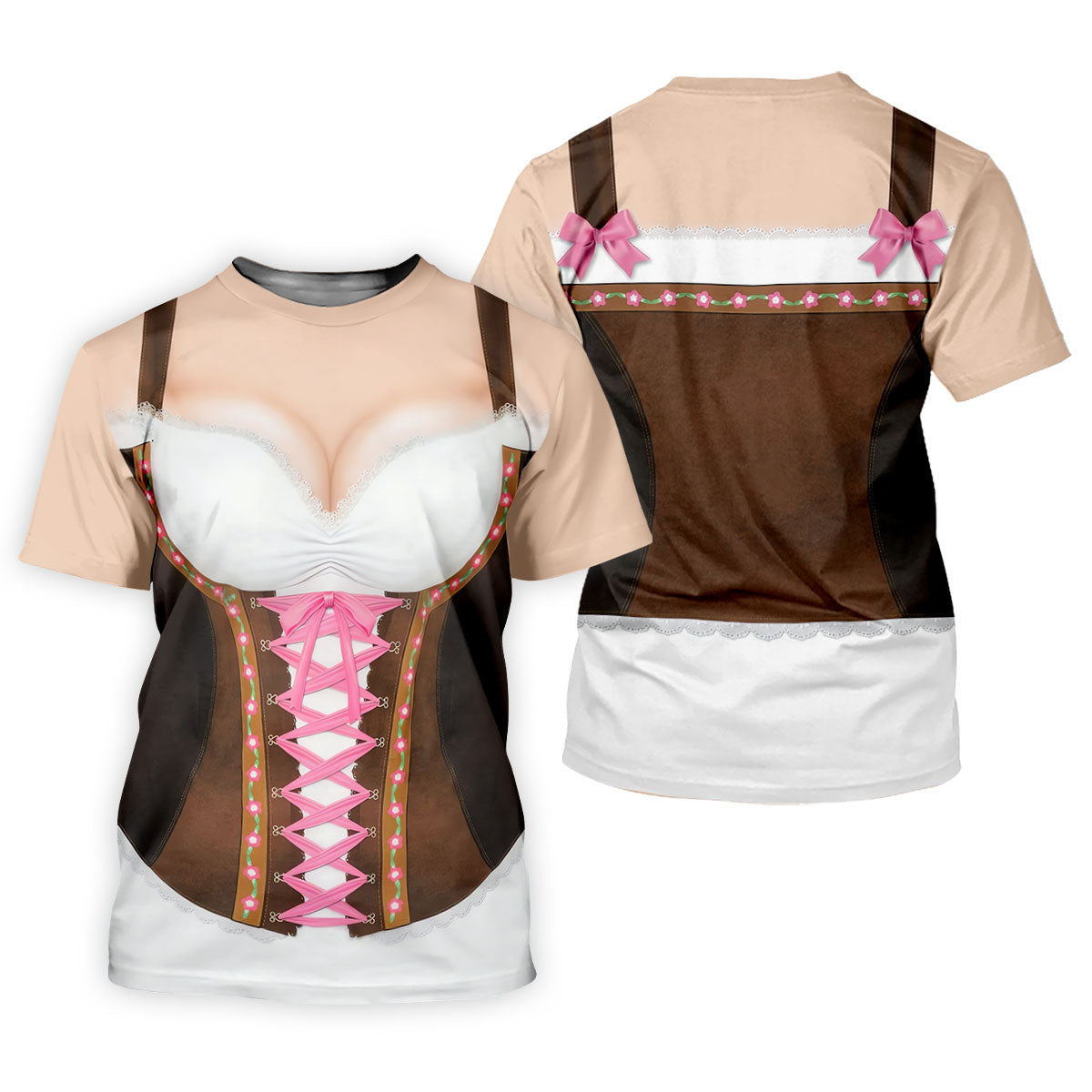 Funny Oktoberfest Dirndl Costume Polo Shirt, Mens Golf Apparel, Mens Golf Polo