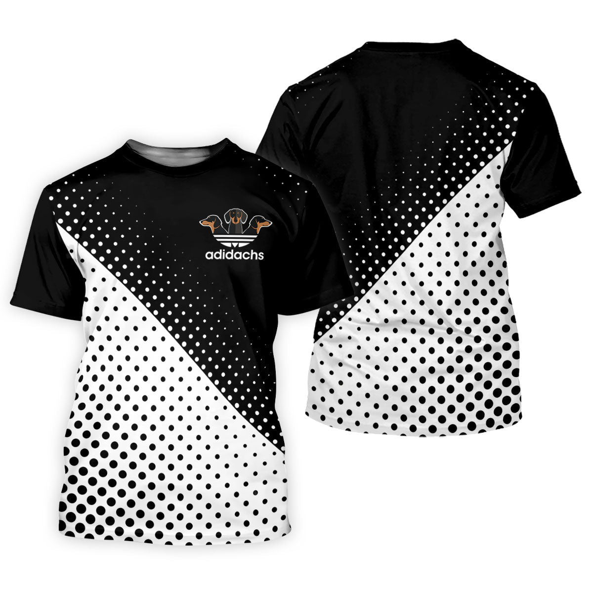 Adidachs Funny Dachshund Black Golf Shirt, Fun Women's Golf Shirts, Ladies Golf Shirts