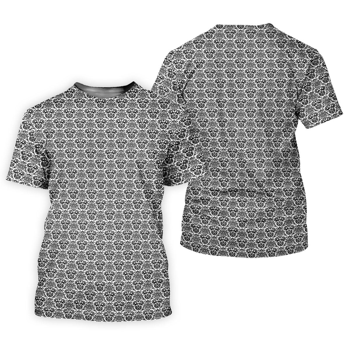 Vintage Monochrome Damask Golf Polo Shirt, Golf Polo For Women, Ladies Golf Top