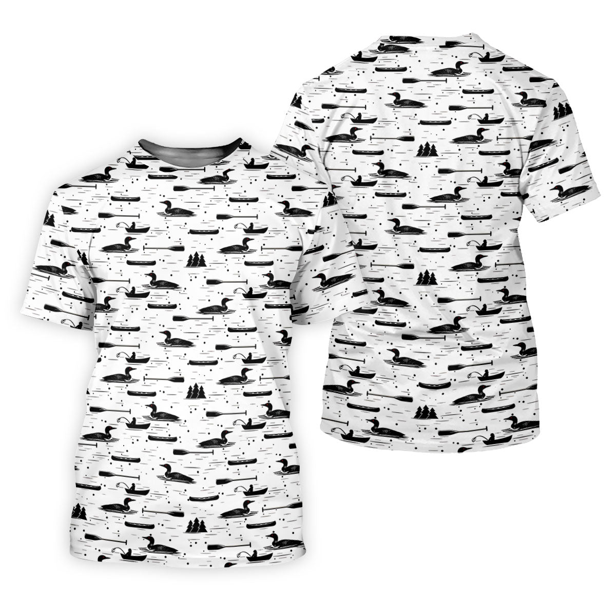 Loon Lake Aquatic Birds Hawaiian Golf Shirt, Men's Golf Shirt, Polo Shirts For Men