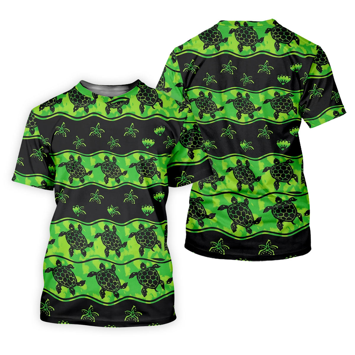 Sea Turtles Sea Creatures Pattern Hawaiian Golf Shirt, Polo Shirts For Men, Golfing Apparel
