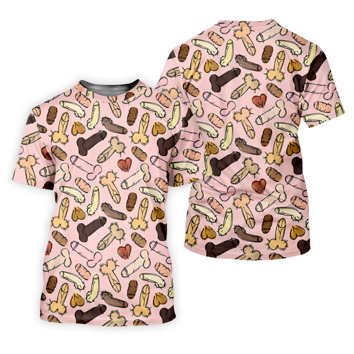 Funny Penis Doodle Pattern Golf Polo Shirt, Women's Golf Tops, Printed Golf Shirt