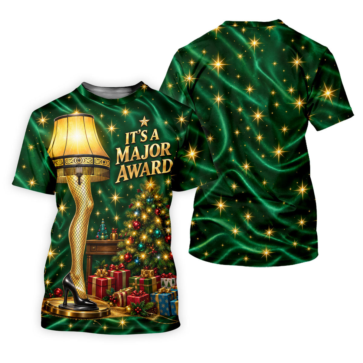 Major Award Leg Lamp Christmas Golf Polo Shirt, Women Golf Shirts, Christmas Golf Shirt
