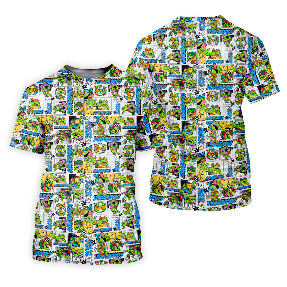 Funny Ninja Turtle Comic Hawaiian Golf Shirt, Mens Golf Polo, Golf Apparel For Men