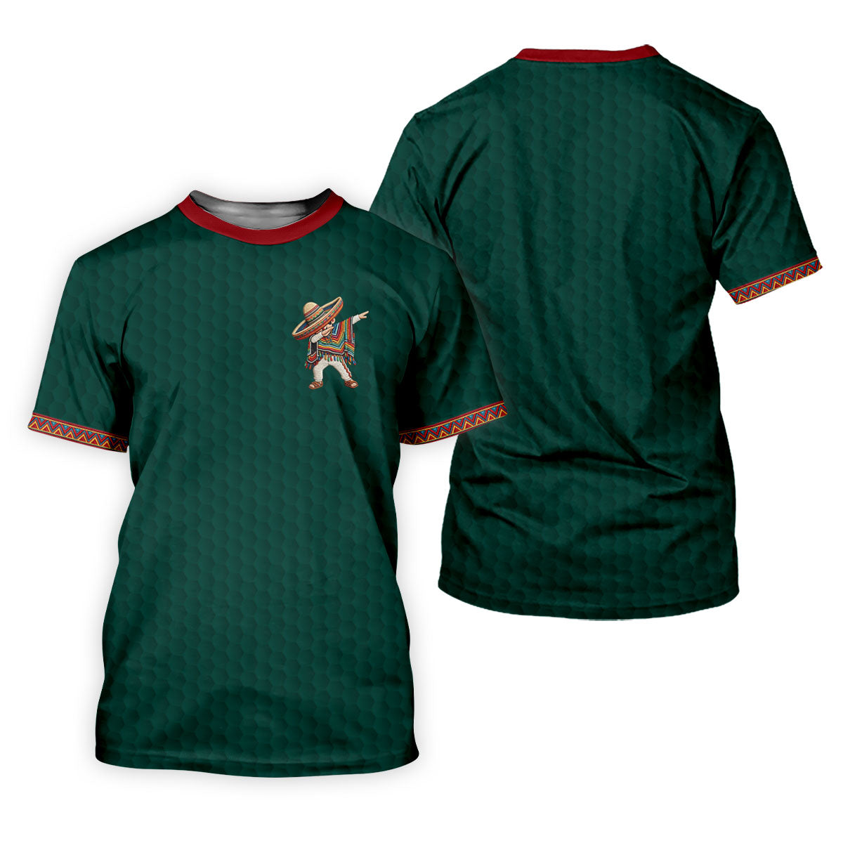 Cinco De Mayo Celebration Golf Ball Pattern Green Golf Shirt, Polo Shirts For Men