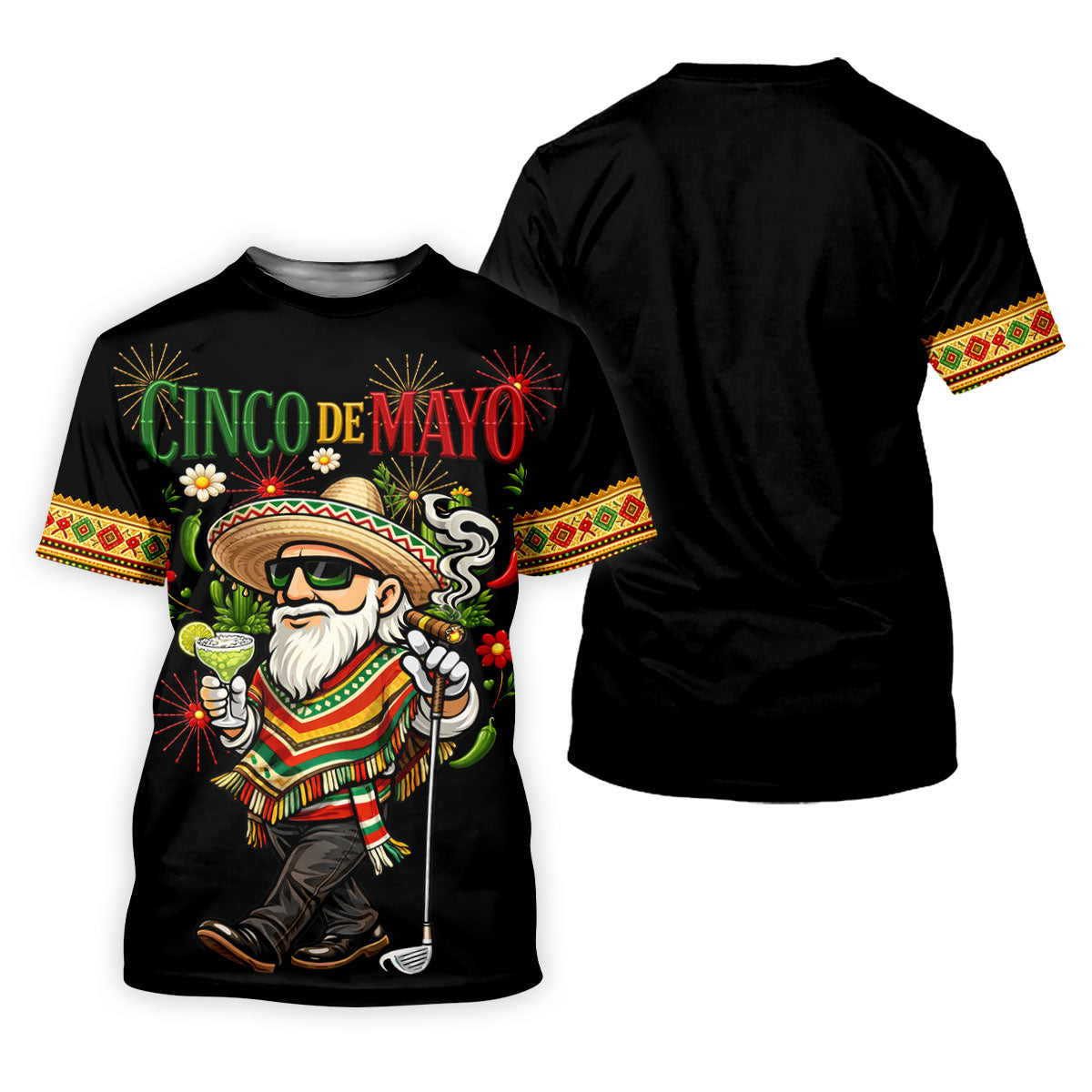 Margarita Man Cinco De Mayo Celebration Black Golf Shirt, Fiesta Theme Golf Shirt For Women