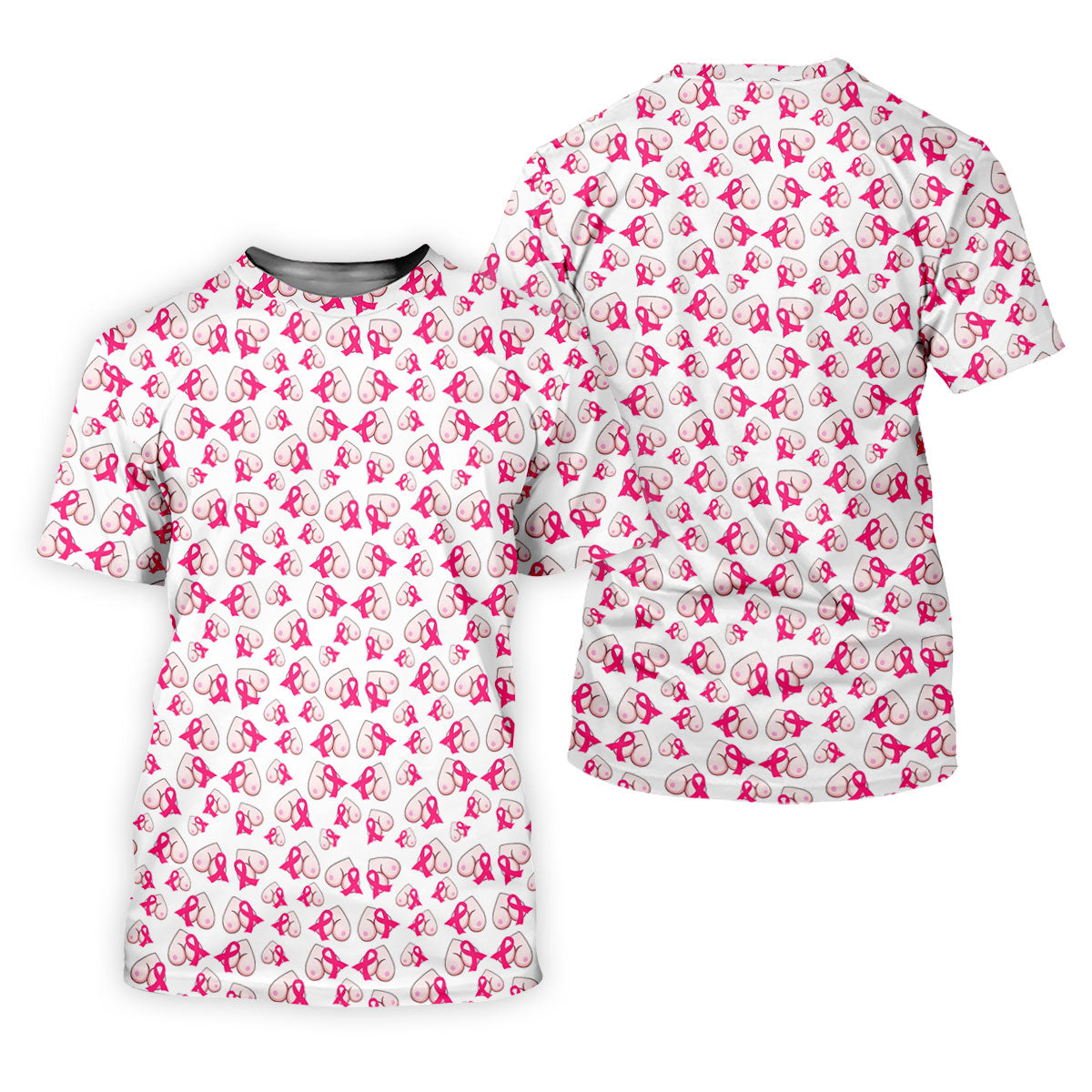 Pink Ribbon Breast Art Breast Cancer Polo Shirt, Golf Shirts For Men, Mens Golf Apparel